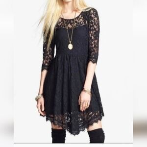 FREE PEOPLE #4 Elegant Black Lace Dress